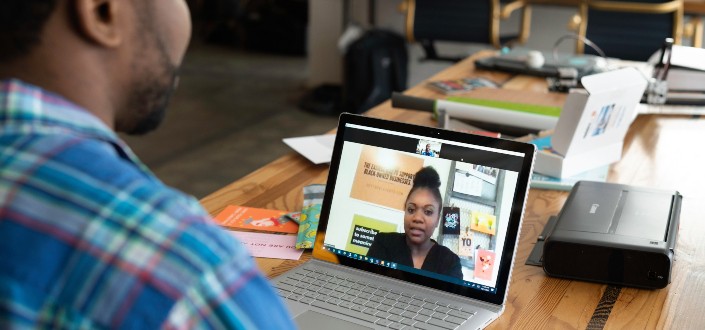 talking one on one over a zoom meeting