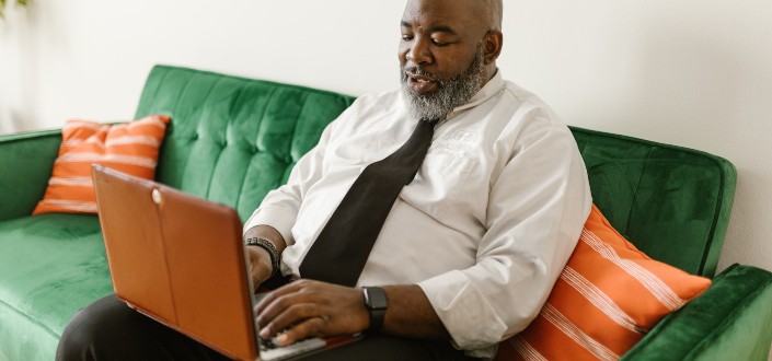 businessman using a laptop