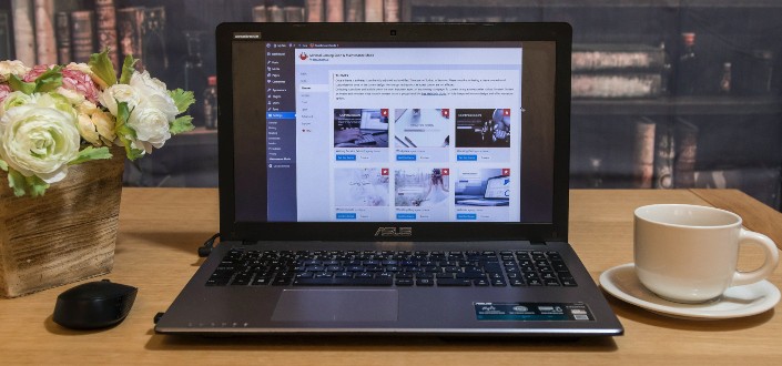 Laptop on a Desk at a Library