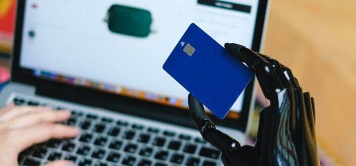 A Person Shopping Online Using a Credit Card