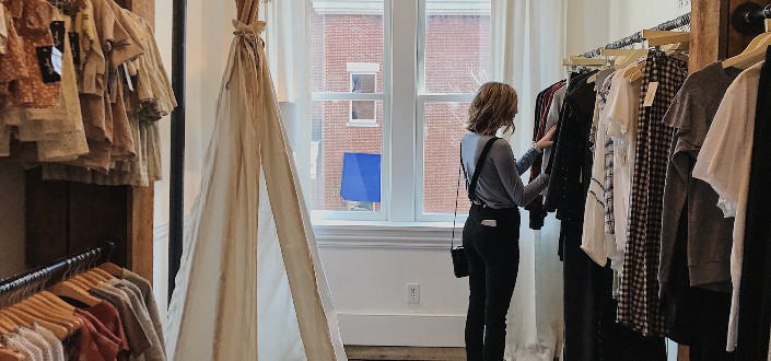 woman shopping for clothes