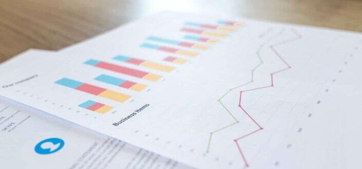 Graph and Line Chart Printed Paper