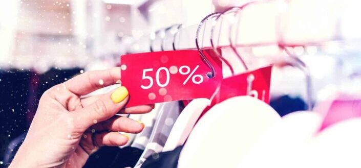 Fifty Percent Off in a Rack