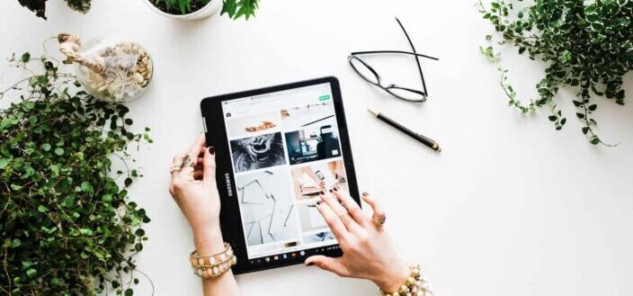 Tablet on The Table With Glasses