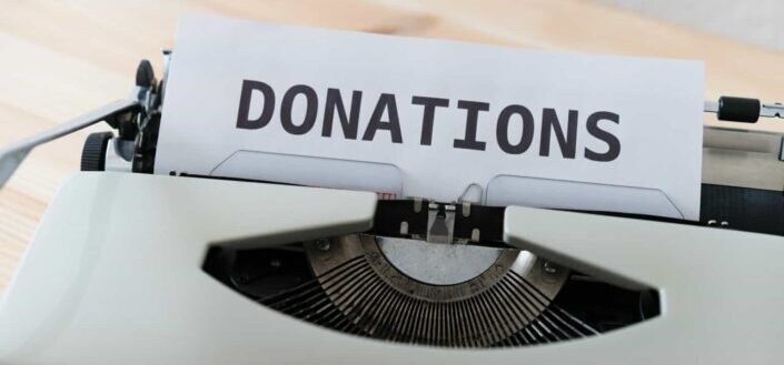 Donations Written on Typewriter Paper