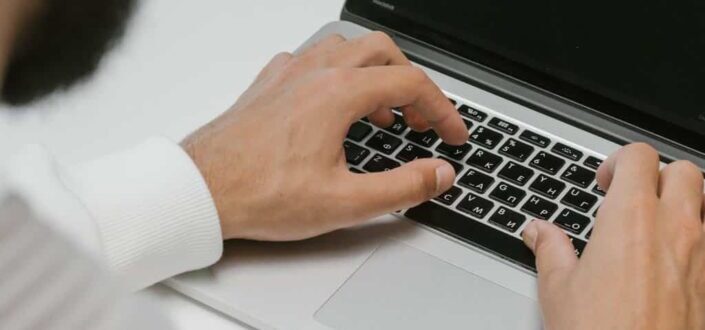 Man Using a Laptop