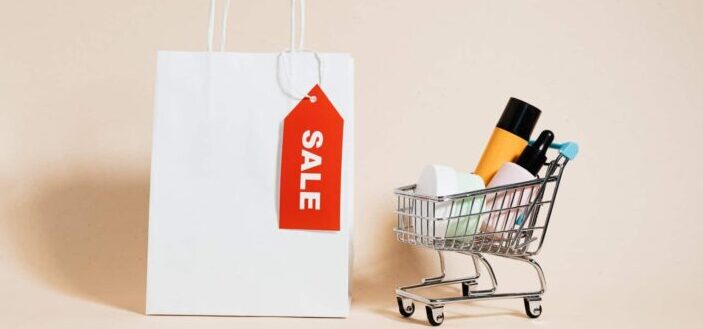 A White Paper Bag and Shopping Cart